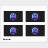 Uw Logo & Modern blauw & Paarse Ombre Gradient Rechthoekige Sticker (Vel)