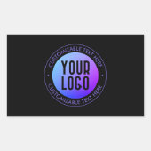 Uw Logo & Modern blauw & Paarse Ombre Gradient Rechthoekige Sticker (Voorkant)