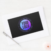 Uw Logo & Modern blauw & Paarse Ombre Gradient Rechthoekige Sticker (Envelop)