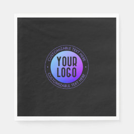 Uw Logo & Modern blauw & Paarse Ombre Gradient Servet