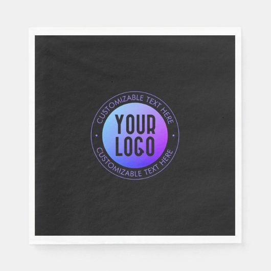 Uw Logo & Modern blauw & Paarse Ombre Gradient Servet (Voorkant)