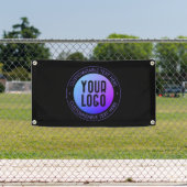 Uw Logo & Modern blauw & Paarse Ombre Gradient Spandoek (Insitu)