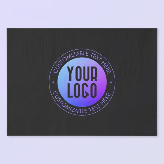 Uw Logo & Modern blauw & Paarse Ombre Gradient Tissuepapier