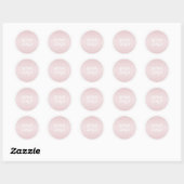 Uw Logo & Modern Blush Roze Ombre Witte Rand Ronde Sticker (Vel)