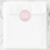 Uw Logo & Modern Blush Roze Ombre Witte Rand Ronde Sticker (Tas)