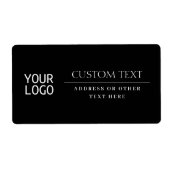 Uw Logo | Modern Classic Zwart & Wit Etiket (Voorkant)