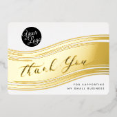 Uw Logo Modern Dankjewel Echt Folie Kortenkaart Folie Feestdagenkaart (Voorkant)