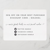 Uw Logo Modern Dankjewel Echt Folie Kortenkaart Folie Feestdagenkaart (Achterkant)