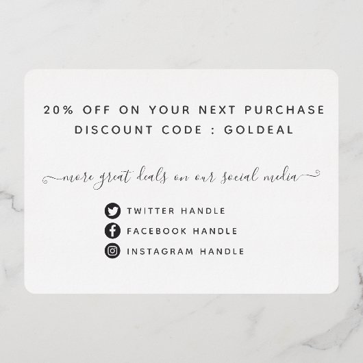 Uw Logo Modern Dankjewel Echt Folie Kortenkaart Folie Feestdagenkaart (Achterkant)