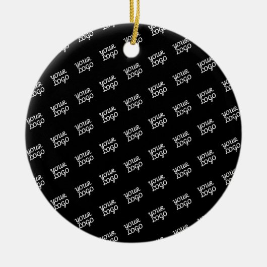 Uw Logo | Modern diagonaal herhaald ontwerp Keramisch Ornament (Voorkant)