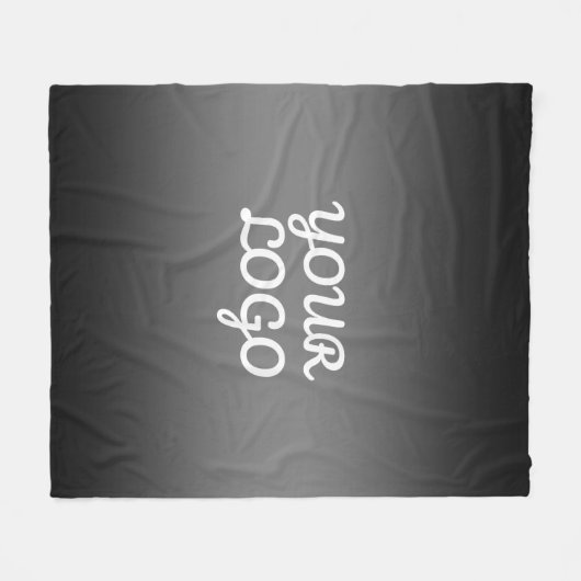 Uw Logo & Modern Donkergrijs bewerkbare kleur Ombr Fleece Deken (Voorkant (Horizontaal))