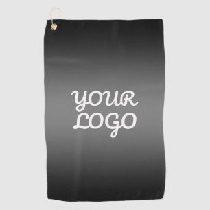 Uw Logo & Modern Donkergrijs bewerkbare kleur Ombr Golfhanddoek