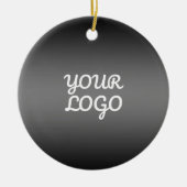 Uw Logo & Modern Donkergrijs bewerkbare kleur Ombr Keramisch Ornament (Voorkant)