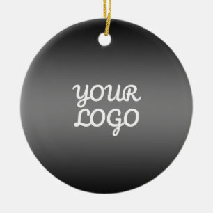 Uw Logo & Modern Donkergrijs bewerkbare kleur Ombr Keramisch Ornament