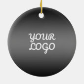 Uw Logo & Modern Donkergrijs bewerkbare kleur Ombr Keramisch Ornament (Achterkant)