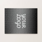 Uw Logo & Modern Donkergrijs bewerkbare kleur Ombr Legpuzzel (Horizontaal)