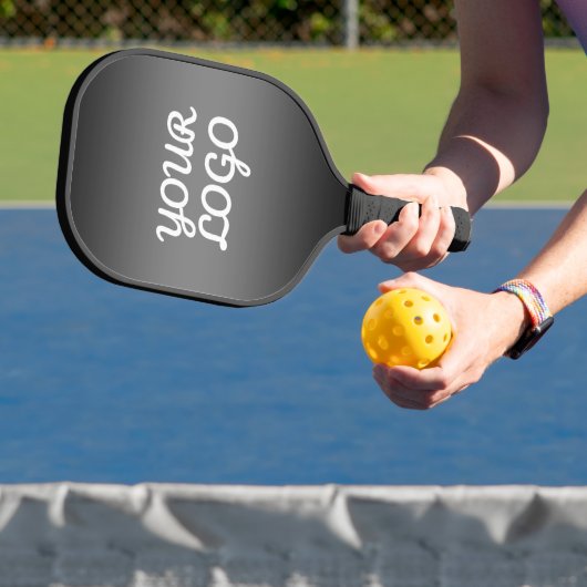 Uw Logo & Modern Donkergrijs bewerkbare kleur Ombr Pickleball Paddle (Insitu)