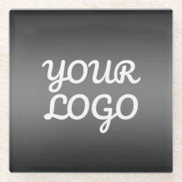Uw Logo & Modern Eenvoudig Ombre | Donkergrijs Glazen Onderzetter