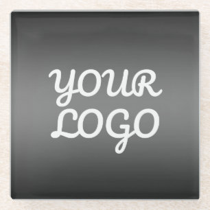 Uw Logo & Modern Eenvoudig Ombre   Donkergrijs Glazen Onderzetter