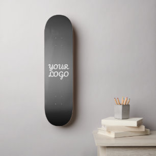 Uw Logo & Modern Eenvoudig Ombre   Donkergrijs Persoonlijk Skateboard