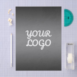 Uw Logo & Modern Eenvoudig Ombre | Donkergrijs Tissuepapier