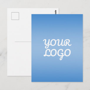 Uw Logo & Modern Eenvoudig Ombre   Lichtblauw Briefkaart