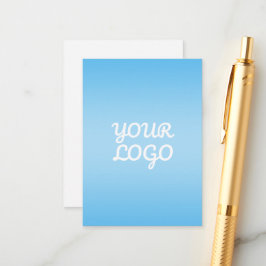 Uw Logo & Modern Eenvoudig Ombre | Lichtblauw Informatiekaartje