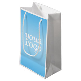 Uw Logo & Modern Eenvoudig Ombre | Lichtblauw Klein Cadeauzakje