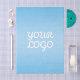 Uw Logo & Modern Eenvoudig Ombre | Lichtblauw Tissuepapier
