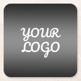 Uw Logo & Modern Eenvoudige Ombre | Donkergrijs Kartonnen Onderzetters