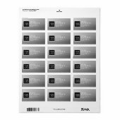 Uw logo modern gestileerd grijs retouradres etiket (Full Sheet)