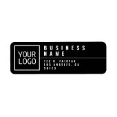 Uw logo Modern gestileerd zwart retouradres Etiket (Voorkant)