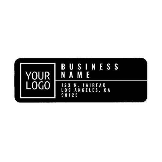 Uw logo Modern gestileerd zwart retouradres Etiket (Voorkant)