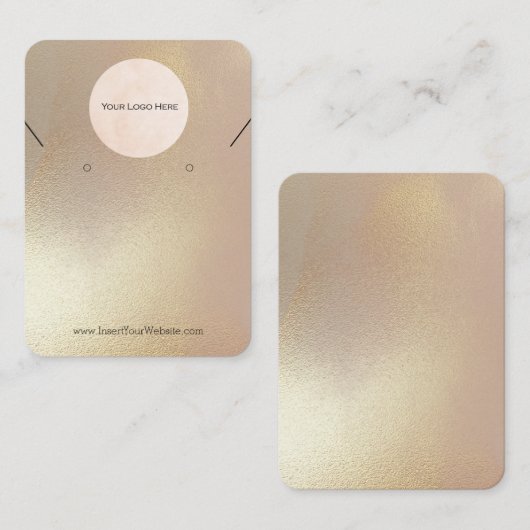 Uw Logo Modern Gold Shimmer Sieraden Display Visitekaartje (Voorkant / Achterkant)