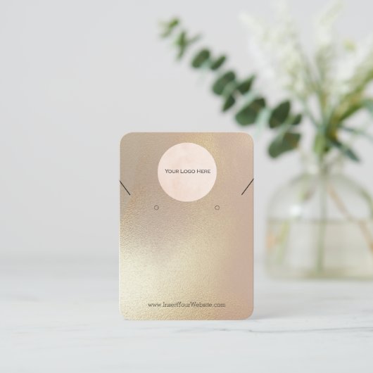 Uw Logo Modern Gold Shimmer Sieraden Display Visitekaartje (Staand voorkant)
