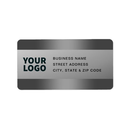 Uw Logo | Modern grijs verlopen retouradres Etiket (Voorkant)
