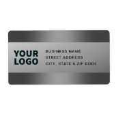 Uw Logo | Modern grijs verlopen retouradres Etiket (Voorkant)