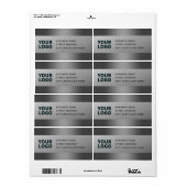Uw Logo | Modern grijs verlopen retouradres Etiket (Full Sheet)