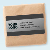 Uw Logo | Modern grijs verlopen retouradres Etiket