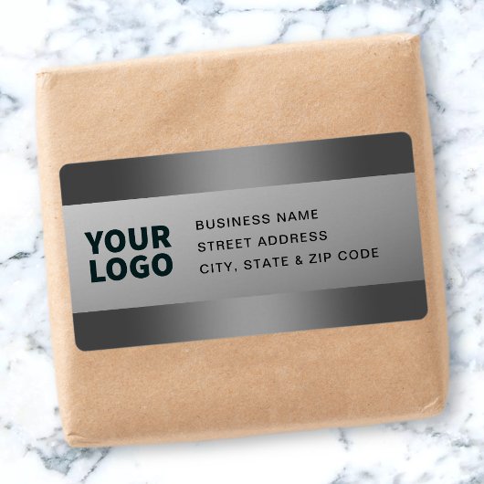 Uw Logo | Modern grijs verlopen retouradres Etiket