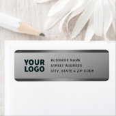 Uw Logo | Modern grijs verlopen retouradres Etiket (Insitu)