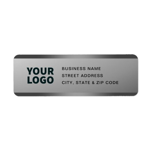 Uw Logo | Modern grijs verlopen retouradres Etiket (Voorkant)