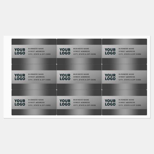 Uw Logo | Modern grijs verlopen retouradres Labels (Vel)