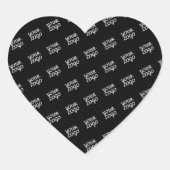 Uw Logo | Modern Herhalend Patroon Hart Sticker (Voorkant)