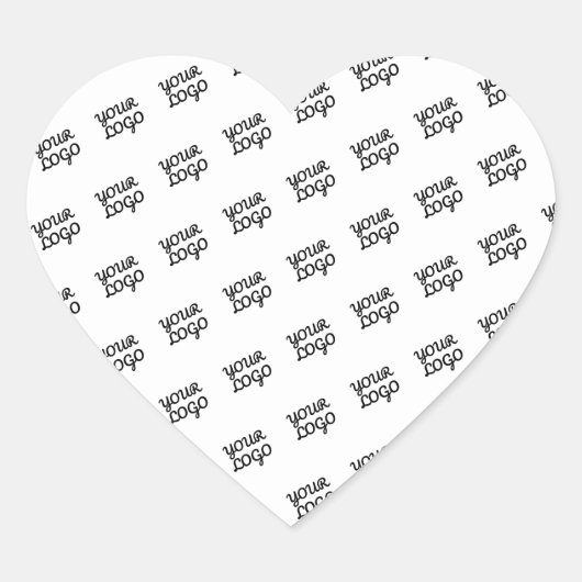 Uw Logo | Modern Herhalend Patroon Hart Sticker (Voorkant)
