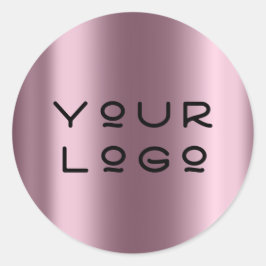 Uw Logo Modern Metallic Minimalism Online Roos Ronde Sticker