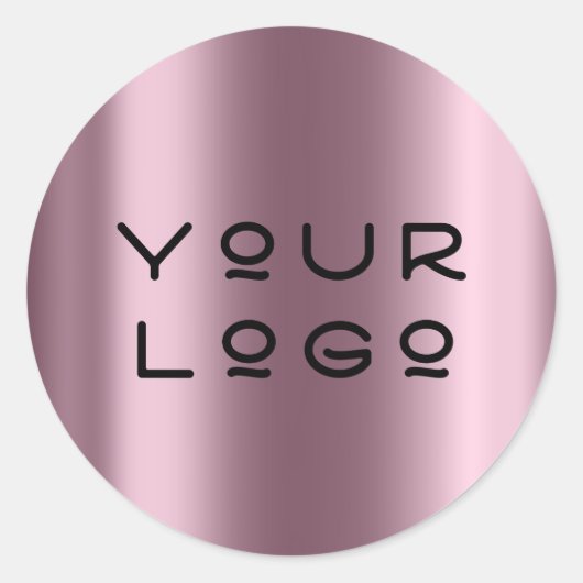 Uw Logo Modern Metallic Minimalism Online Roos Ronde Sticker (Voorkant)