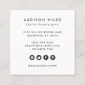 Uw Logo Modern Minimale Eenvoudige Witte Vierkant Vierkante Visitekaartje (Achterkant)