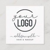 Uw Logo Modern Minimale Eenvoudige Witte Vierkant Vierkante Visitekaartje (Voorkant)