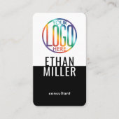 Uw Logo Modern Minimalistisch Zwart-wit verticaal Visitekaartje (Voorkant)